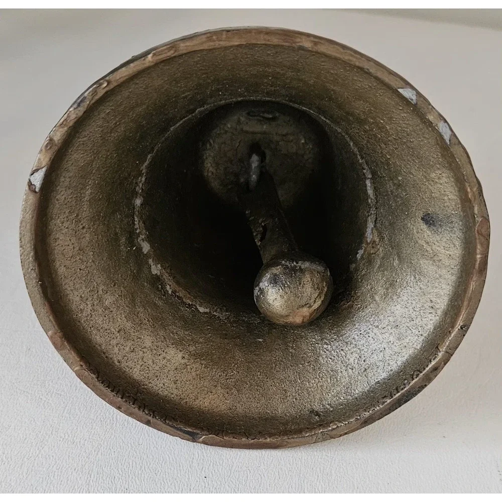 Antique Large Metal School Bell Hand Ringer